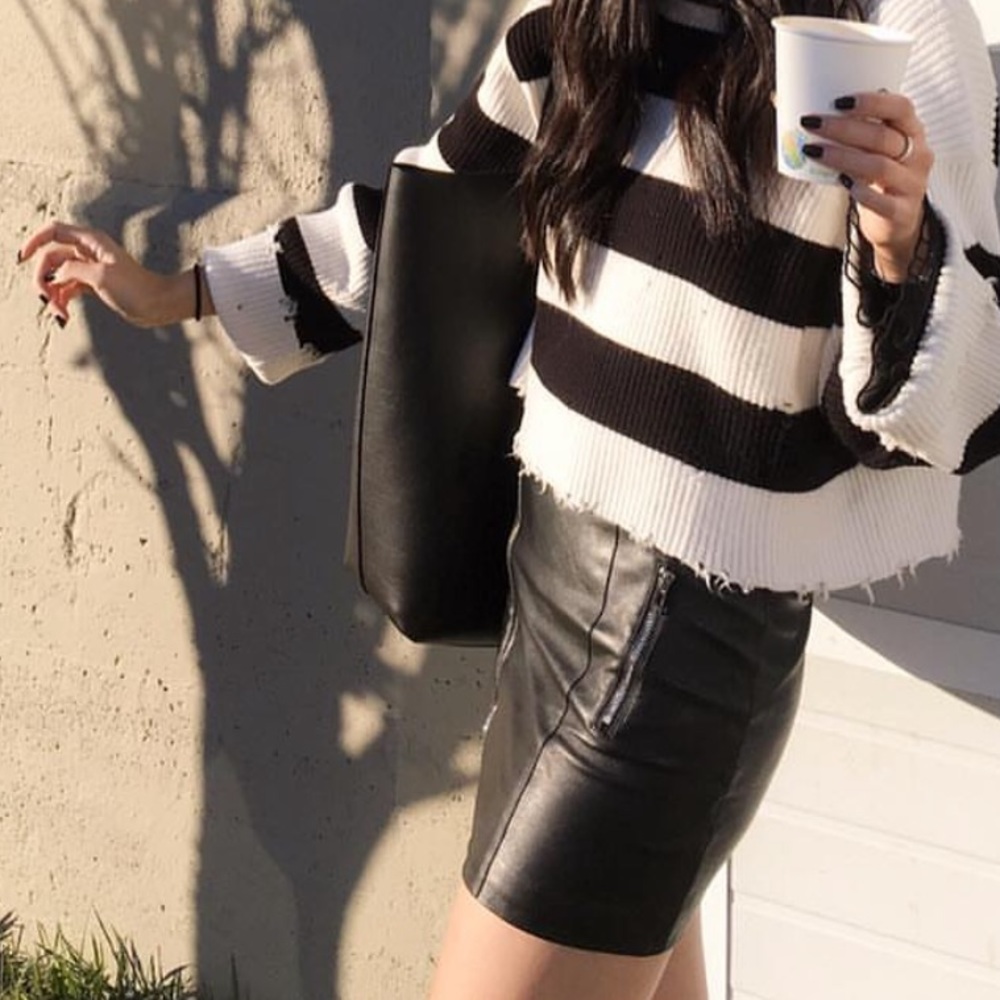 Leather Zipper Skirt